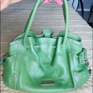 Green leather Cole Haan purse